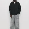 Felpa basic con zip a un quarto Felpa basic con zip a un quarto
