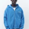 Felpa blu con cappuccio e zip Felpa blu con cappuccio e zip