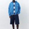Felpa blu con cappuccio e zip Felpa blu con cappuccio e zip