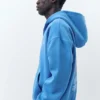 Felpa blu con cappuccio e zip Felpa blu con cappuccio e zip