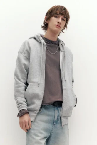 Felpa con cappuccio e zip basic