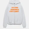 Felpa con cappuccio e zip con scritta Felpa con cappuccio e zip con scritta