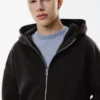 Felpa con cappuccio e zip, dal taglio ampio Felpa con cappuccio e zip, dal taglio ampio