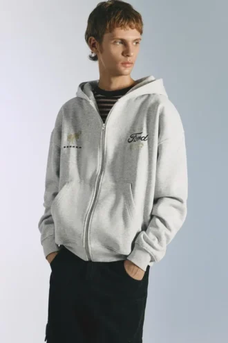 Felpa con cappuccio e zip Ford