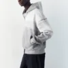 Felpa con cappuccio e zip in interlock Felpa con cappuccio e zip in interlock