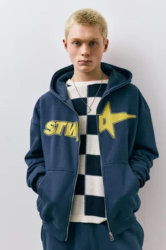 Felpa con cappuccio e zip STWD