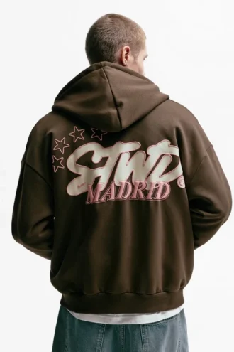 Felpa con cappuccio e zip STWD Madrid