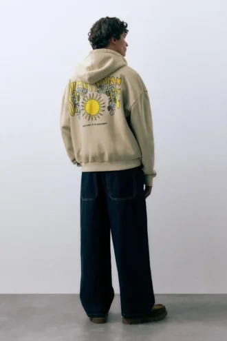 Felpa con cappuccio e zip Sun