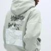 Felpa con cappuccio oversize e stampa grafica Felpa con cappuccio oversize e stampa grafica