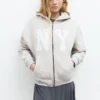 Felpa con cappuccio, stampa grafica e zip Felpa con cappuccio, stampa grafica e zip
