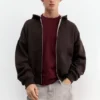 Felpa con cappuccio, stampa grafica e zip Felpa con cappuccio, stampa grafica e zip