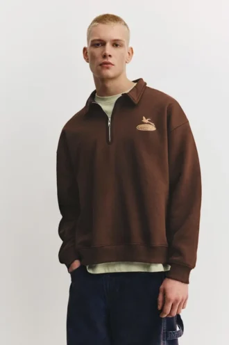 Felpa con colletto polo grafico