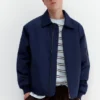 Giacca bomber imbottita con collo di camicia Giacca bomber imbottita con collo di camicia