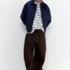 Giacca bomber imbottita con collo di camicia Giacca bomber imbottita con collo di camicia