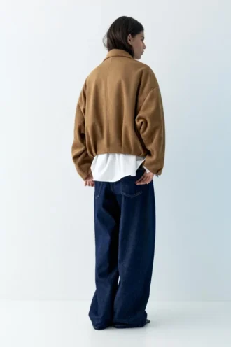 Giacca bomber in ecopelle scamosciata
