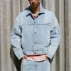 Giacca in denim a quadri patchwork Giacca in denim a quadri patchwork