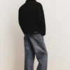 Giacca in denim con collo in finta pelle di montone Giacca in denim con collo in finta pelle di montone