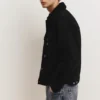 Giacca in denim con collo in finta pelle di montone Giacca in denim con collo in finta pelle di montone