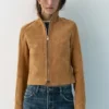 Giacca in pelle scamosciata al 100% Giacca in pelle scamosciata al 100%