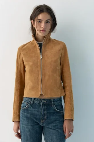 Giacca in pelle scamosciata al 100%