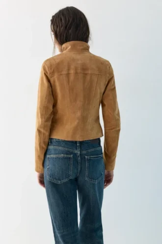 Giacca in pelle scamosciata al 100%