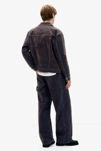 Giacca trucker in denim floccato