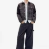 Giacca trucker in denim floccato Giacca trucker in denim floccato