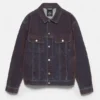 Giacca trucker in denim floccato Giacca trucker in denim floccato