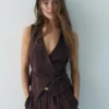 Gilet in misto lino rustico Gilet in misto lino rustico