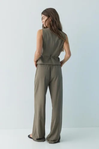 Gilet in misto lino rustico