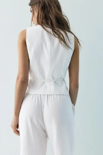 Gilet in misto lino rustico