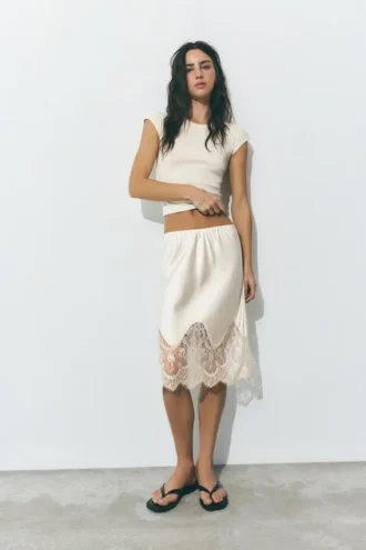 Gonna midi stile lingerie