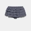 Gonna-pantaloncino a quadri con volant Gonna-pantaloncino a quadri con volant