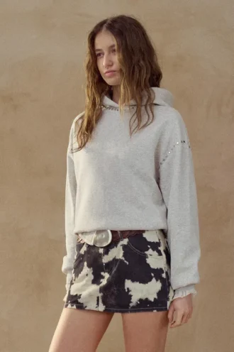 Gonna-pantaloncino con stampa mucca