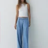 Jeans a gamba larga con coulisse Jeans a gamba larga con coulisse