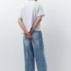 Jeans a gamba larga con stampa a stelle