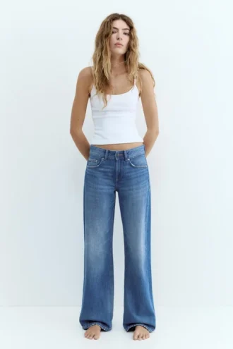 Jeans a vita bassa a gamba dritta