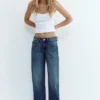 Jeans a vita bassa a gamba dritta