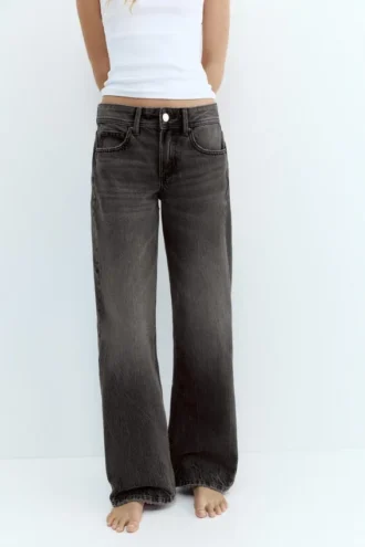 Jeans a vita bassa a gamba dritta