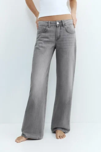 Jeans a vita bassa a gamba dritta