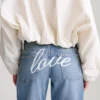 Jeans a vita bassa a gamba dritta