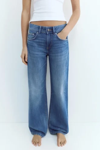 Jeans a vita bassa a gamba dritta