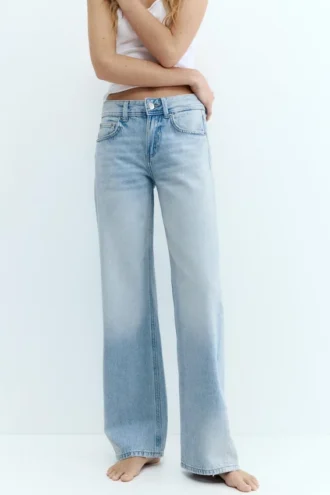Jeans a vita bassa a gamba dritta
