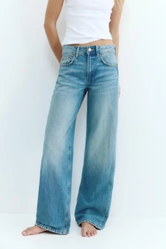 Jeans a vita bassa a gamba dritta