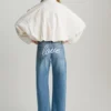 Jeans a vita bassa a gamba dritta