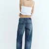 Jeans a vita bassa a gamba dritta