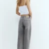 Jeans a vita bassa a gamba dritta