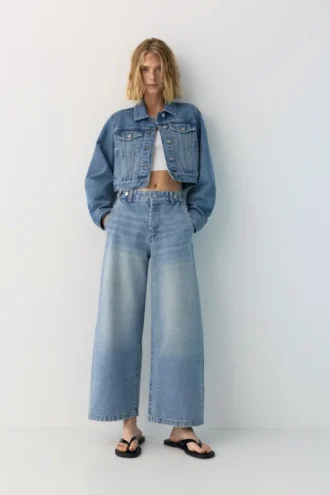 Jeans a vita regolabile con vestibilità a palloncino