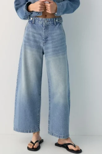 Jeans a vita regolabile con vestibilità a palloncino