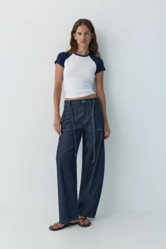 Jeans a zampa con coulisse